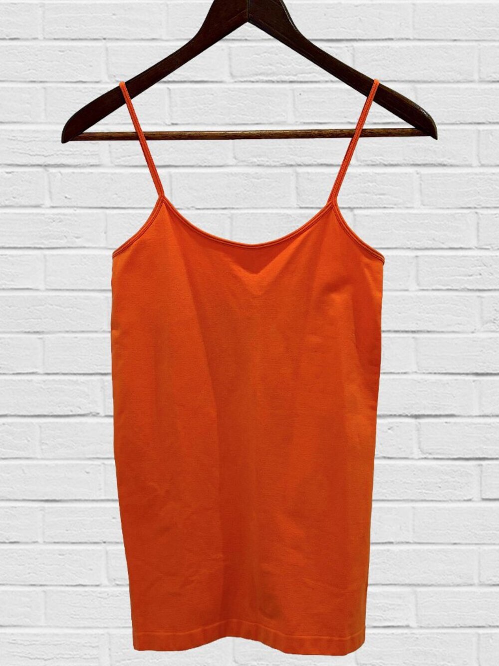 super stretchy orange tank top